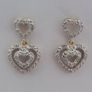 Elegant Gold Plated Heart Earrings *for pierced ears*